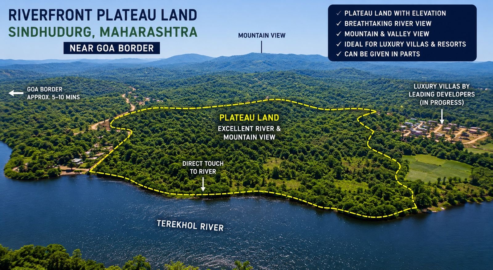 Riverfront Land for Sale in Terakol  Sindhudurg Near Goa gallery image
